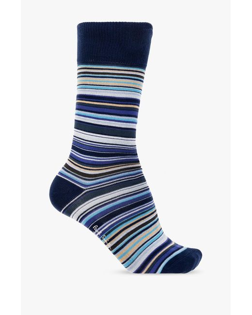 Paul Smith Blue Two Pack Signature Stripe Socks for men