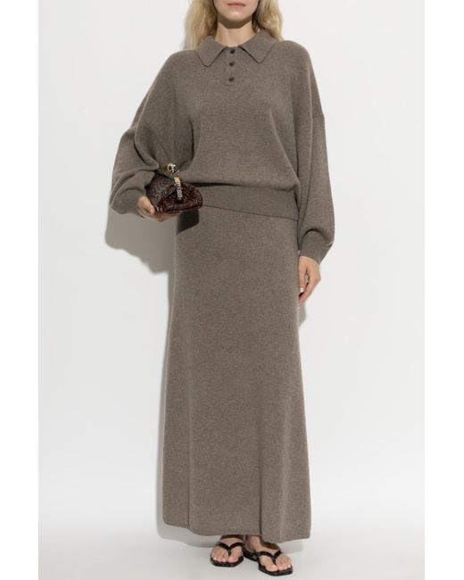 Lisa Yang Brown 'Etta' Cashmere Polo