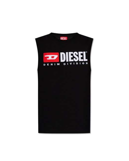 DIESEL Black T-bisco-divstroyed Logo-print Tank Top for men