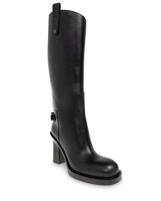 Burberry Black Heeled Boots 'Cavalier'