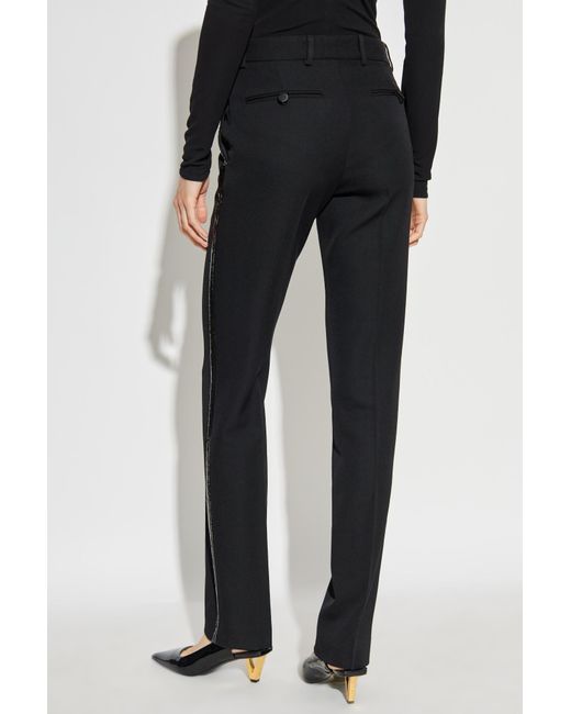 Versace Black Trousers With Shiny Side Stripes
