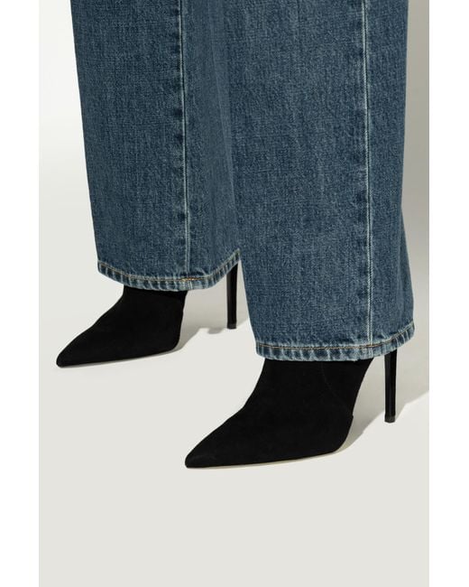 Stuart Weitzman Black Heeled Ankle Boots 'Power'