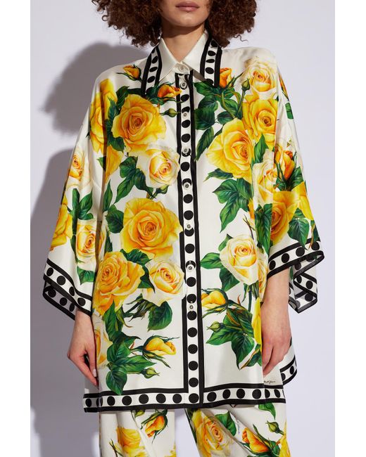 Dolce & Gabbana Multicolor Shirt With Floral Motif,