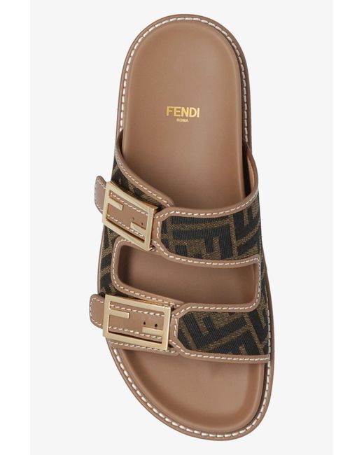Fendi Brown 'Feel' Slides