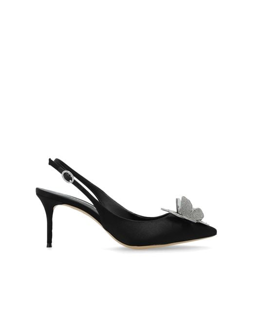Sophia Webster Black Satin High Heels Titania