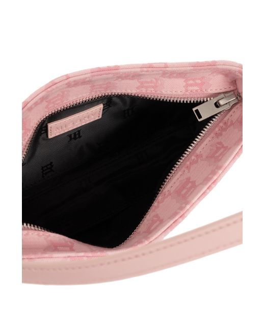 M I S B H V Pink Monogrammed Shoulder Bag
