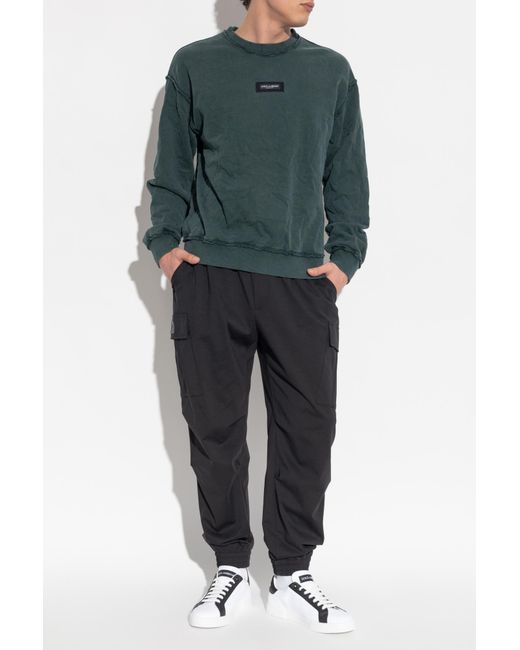 Dolce & Gabbana Green Sweatshirt With Logo for men
