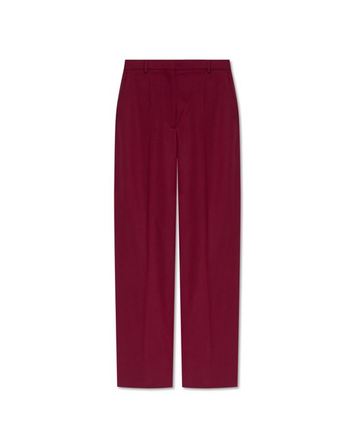 Stella McCartney Red Wool Pleated Trousers