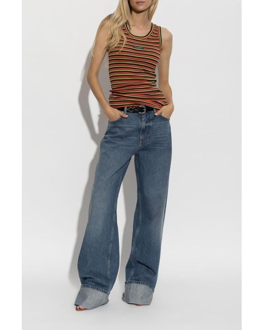 Dolce & Gabbana Blue Jeans With Rolled-Up Legs