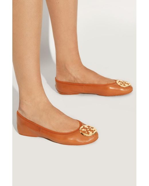 Tory Burch Brown Leather Ballet Flats