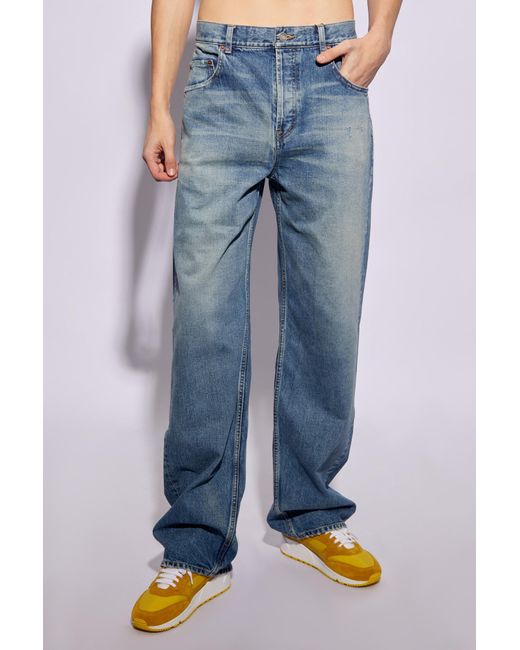 Saint Laurent Blue Jeans With Straight Legs, for men