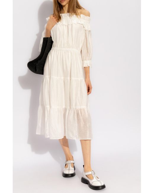 Munthe Natural 'Kumiso' Dress With Puffy Sleeves
