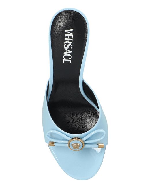 Versace White Heeled Mules 'Opera Bow'