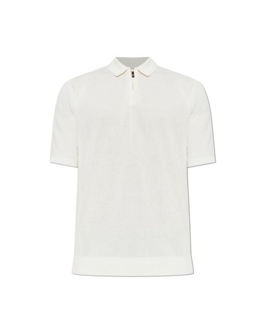Eleventy White Cotton Polo for men