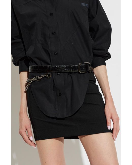 The Attico Black Leather Belt