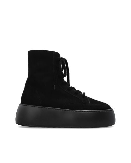 Agl Attilio Giusti Leombruni Black Suede Platform Shoes 'Vibe Lowboot'