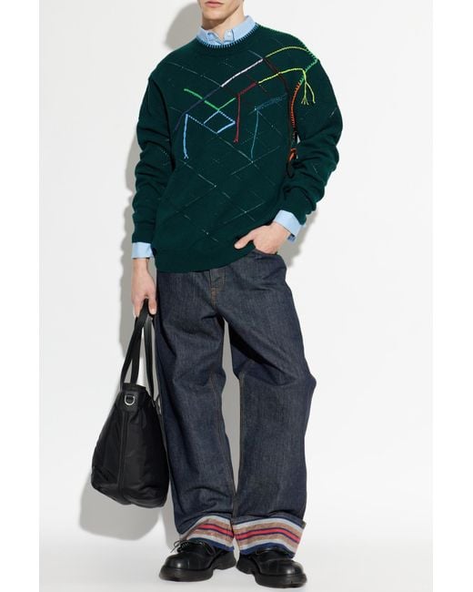 Loewe Blue Wool Sweater for men