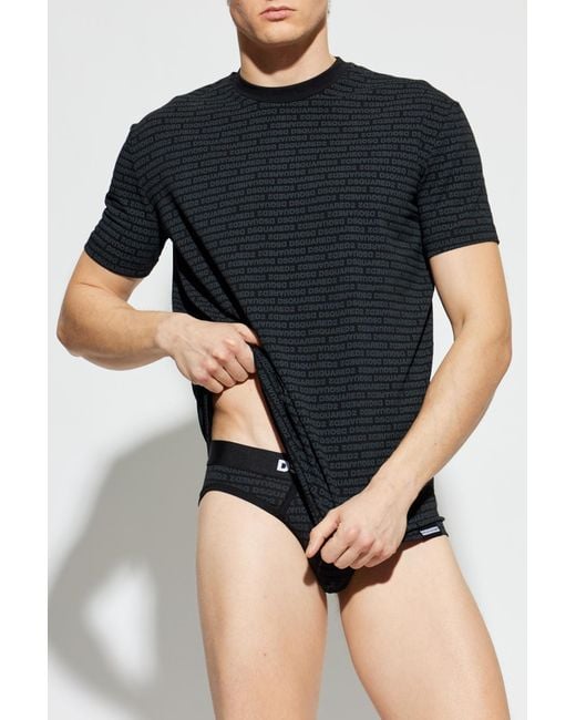 DSquared² Black Underwear Set: T-Shirt And Boxer Shorts for men