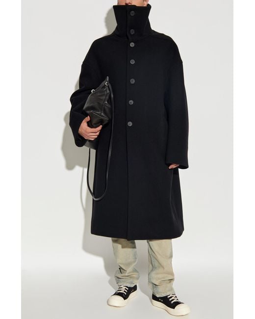 Rick Owens Black Wool Coat for men
