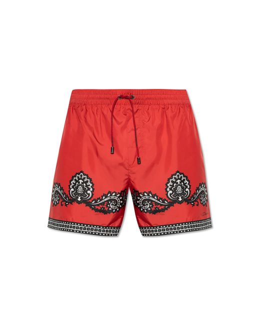 Dolce & Gabbana Red Swim Shorts for men