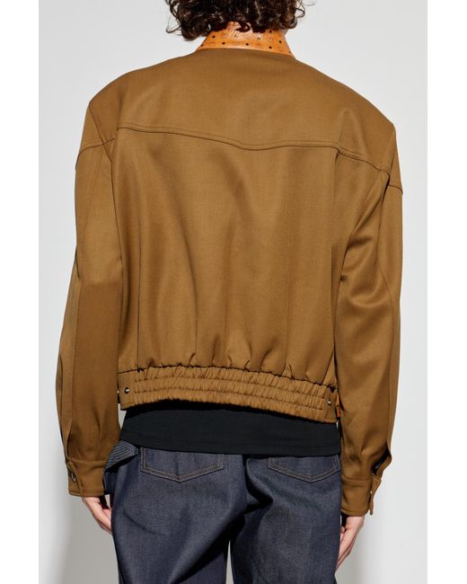 MCM Brown Wool Jacket With Logo for men