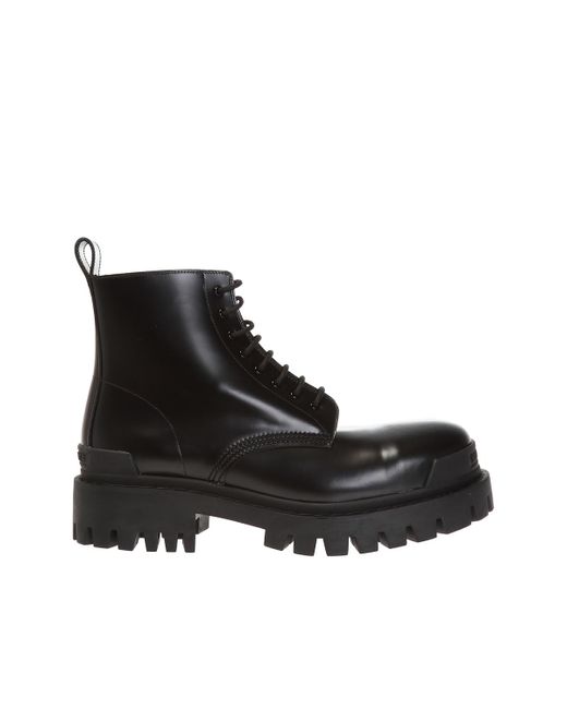 Balenciaga 'strike' Leather Trapper Shoes in Black for Men - Lyst