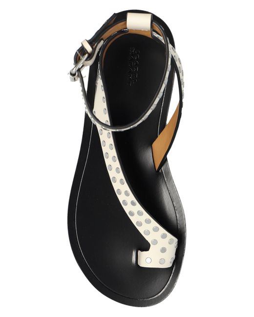 Isabel Marant White 'jiona' Leather Sandals,