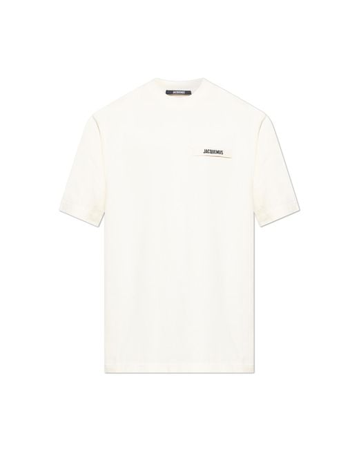 Jacquemus White T-Shirt With Logo for men