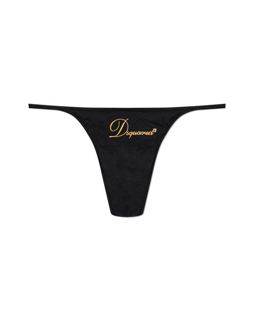 DSquared² Black Bralette With Embroidered Logo