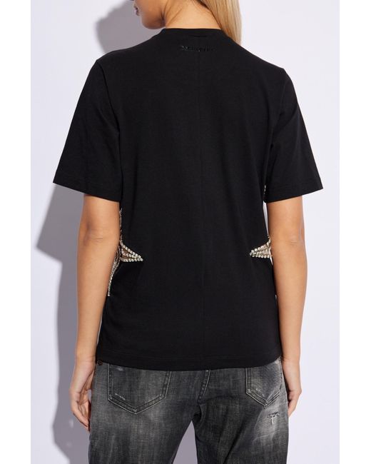 DSquared² Black T-Shirt With Applications