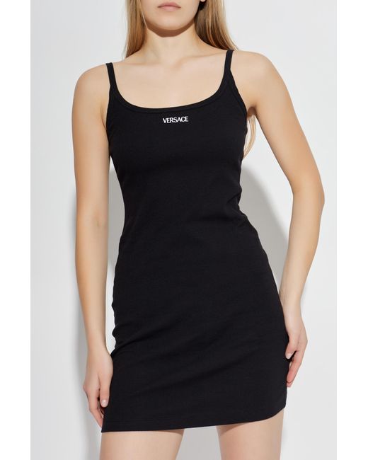 Versace Black Dress With Logo