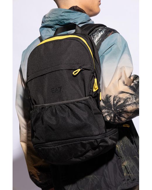 EA7 Black The 'Sustainability' Collection Backpack for men