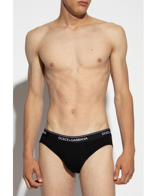 Dolce & Gabbana Black Logo Briefs 2-Pack for men