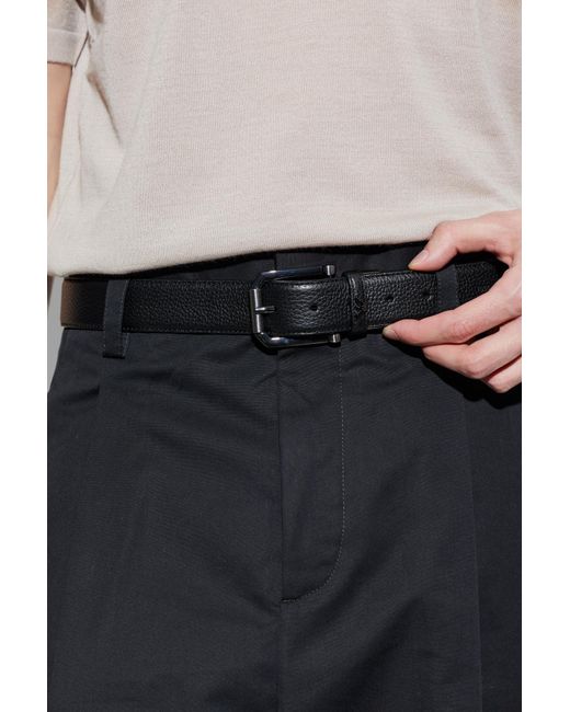 Emporio Armani Black Leather Belt for men