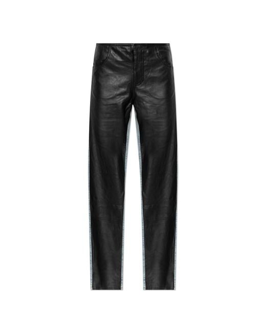 Christopher Esber Black Jeans With Leather Front