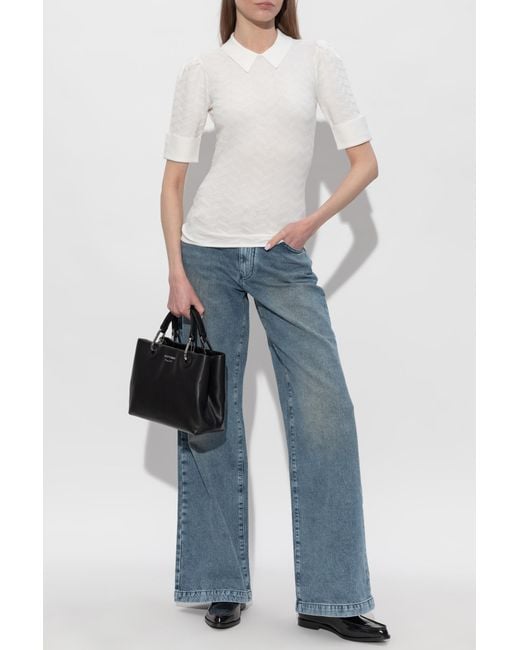 Emporio Armani Blue Wide-Leg Jeans