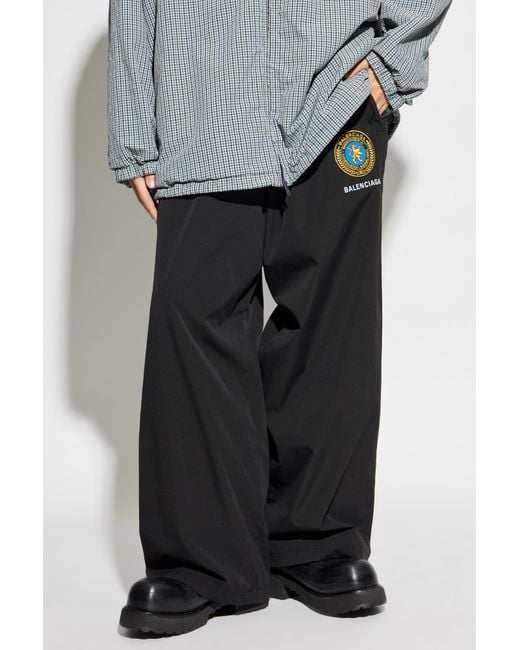 Balenciaga Gray Trousers With Logo for men