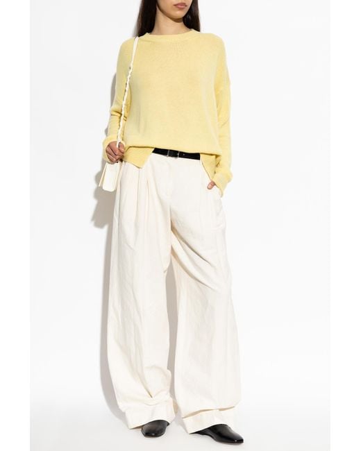 Jil Sander Yellow Loose-Fitting Cashmere Sweater