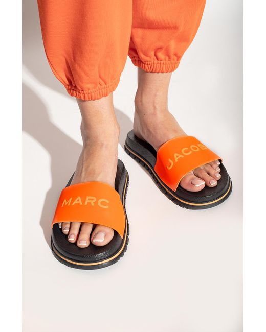 Marc Jacobs Rubber Slides With Logo in Orange | Lyst Australia