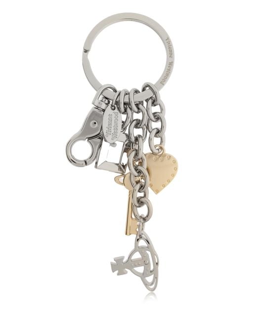 Vivienne Westwood White Keychain With Charms
