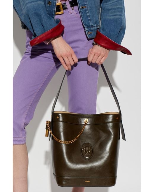 Versace Black Shoulder Bag 'Pivot Large' Type 'Hobo'