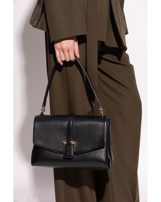 Ferragamo Black Leather Shoulder Bag