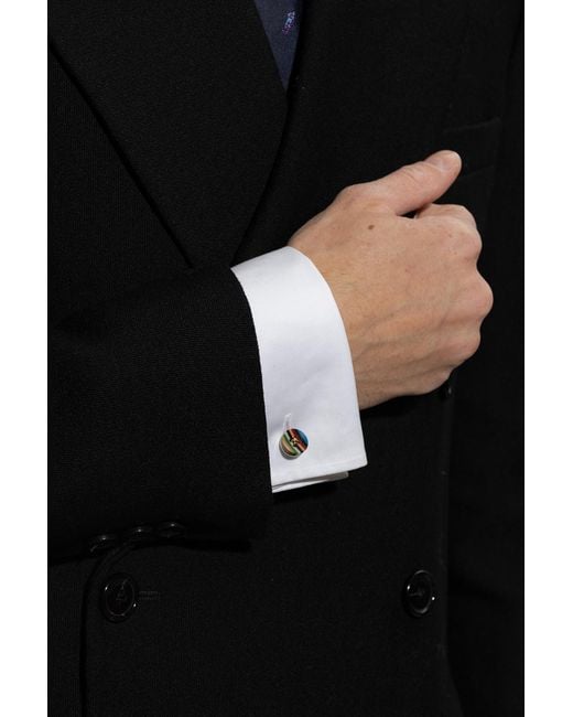 Paul Smith Multicolor Logo-Engraved Cufflinks for men