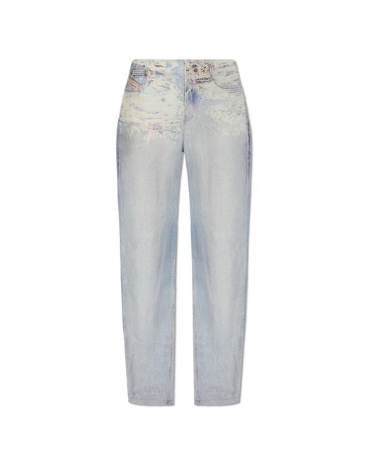 DIESEL Gray 'p-sarky' Trousers With 'trompe L'oeil' Effect,