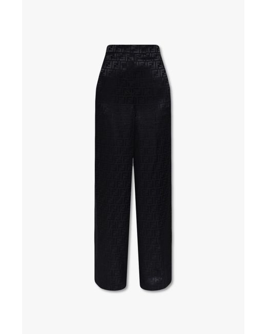 Fendi Black Silk Trousers,