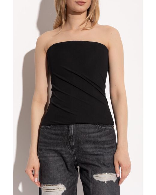 Versace Black Top With Bare Shoulders