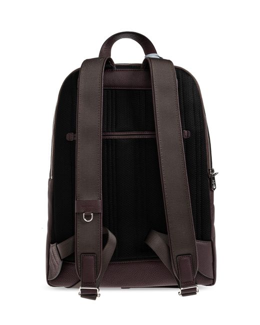 Paul Smith Black Leather Backpack for men