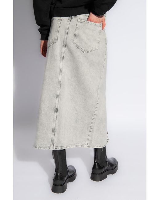 AllSaints Gray 'honor' Denim Skirt,