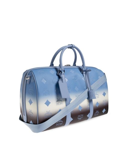 MCM Blue Carry-On Bag With Print for men