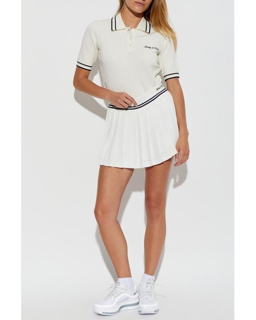 Sporty & Rich White Pleated Skirt From The "Beverly Hills Tennis" Collection